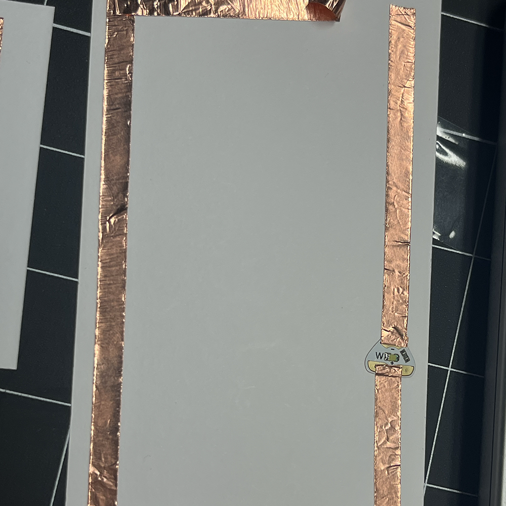 Making test of low voltage electricity through easy pathway using copper tap without battery.